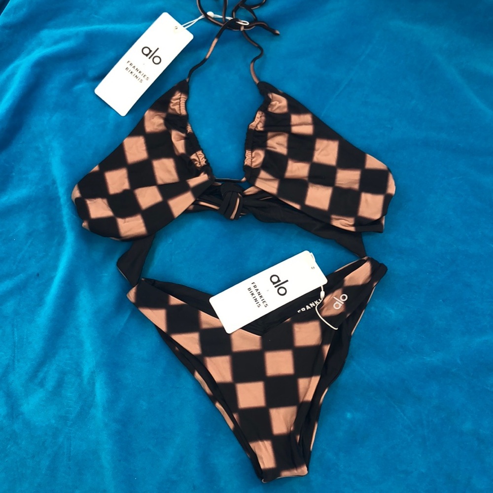 Frankies Bikinis Set "Black Checker"  sz S  NWT
